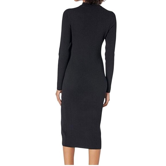 The Drop NWOT Chantal Midi Bodycon Fitted Cutout Rib Dress Black Size M - Picture 4 of 10